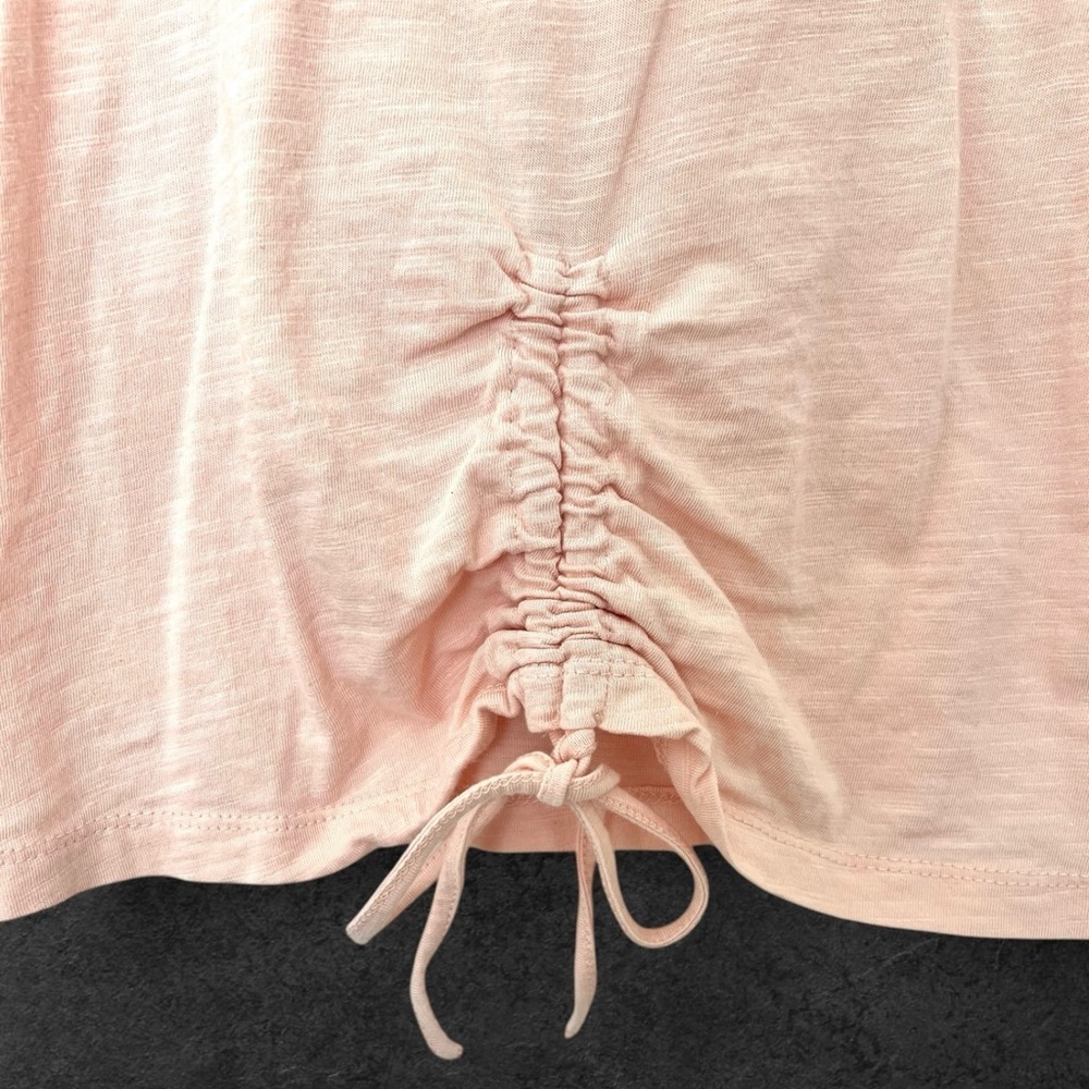 Anthropologie Sanctuary Pastel Pink Ruched Drawstring Crop Top XS - Picture 3 of 7